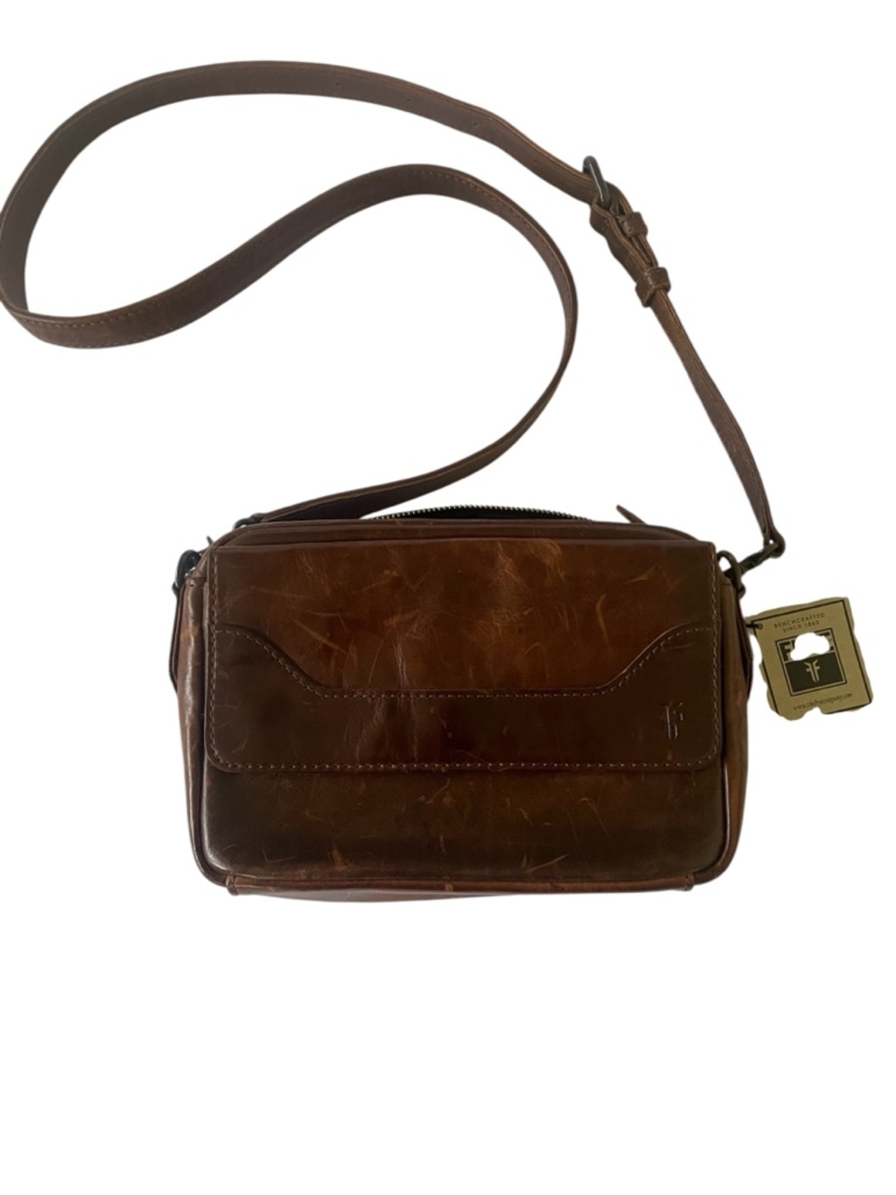 FRYE AND CO. Brown Leather Crossbody Camera Bag